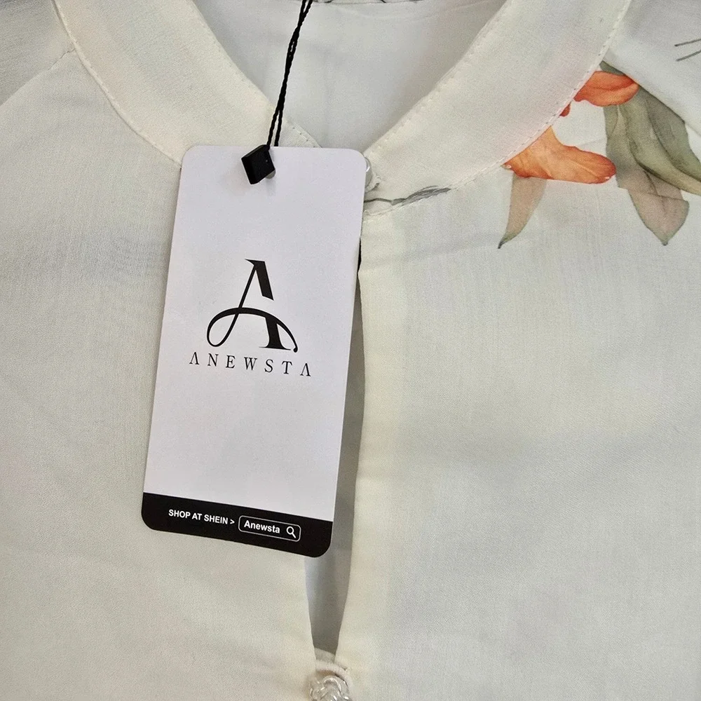 🆕️ *NWT* Anewsta‎ Floral Maxi Dress Ivory Sheer Long Sleeve Party Cocktail M - Picture 7 of 16